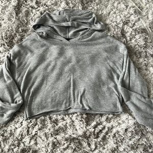 Grey cropped hoodie